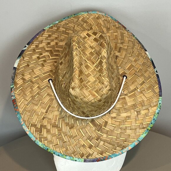 Overhead Surf Shop D. Friel Turtle Art Straw Lifeguard Hat Mad Beach Florida - Picture 7 of 16